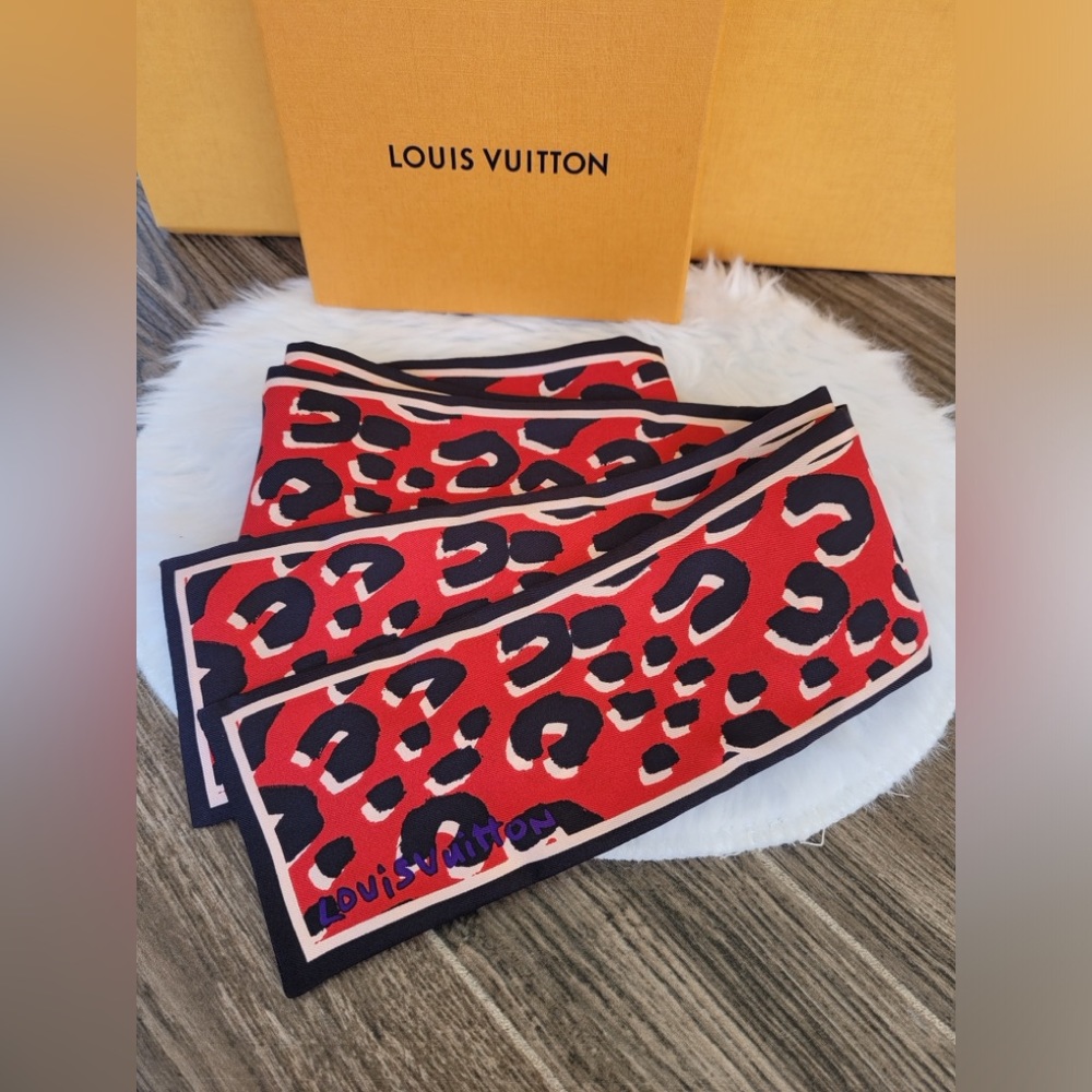Stephen Sprouse Red Leopard Bandaue